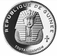 (1970) Монета Гвинея 1970 год 500 франков "Тутанхамон"  Серебро Ag 999  PROOF